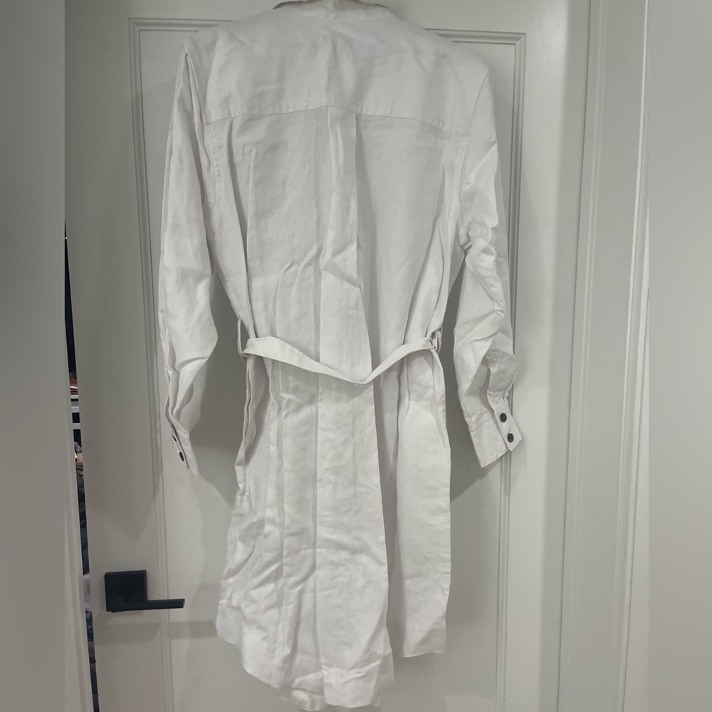 White linen safari Banana Republic Dress, XL NWT - Picture 5 of 6